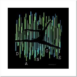 Line Dancer (Blue-Green) Posters and Art